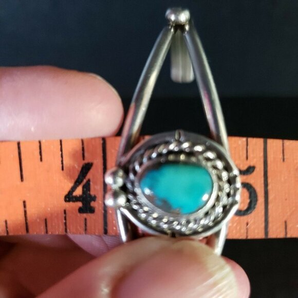 Turquoise Sterling Silver Navajo Cuff sz 6.75 - Picture 4 of 8